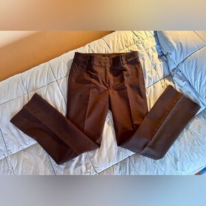 Ann Taylor Belted Black Cotton Pants Trousers Wide Leg Size 8